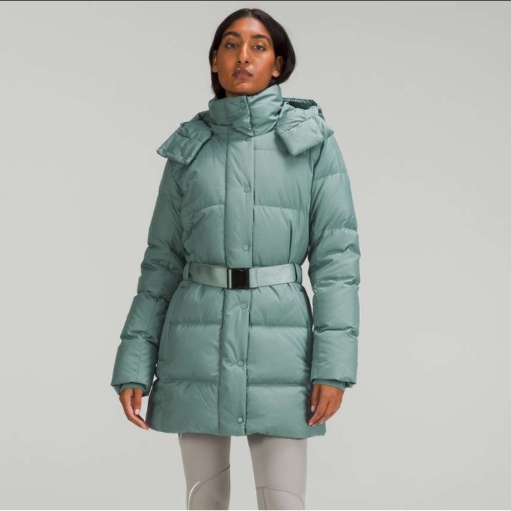 NWOT Lululemon Tidewater Teal Waist Puffer Coat